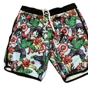 Marvel Avenger Super‎ Heroes Swim Trunks Board Shorts Mens Sz XL